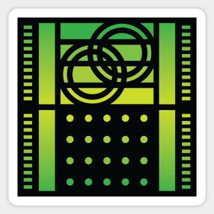 “Dimensional Rings” - V.6 Green - (Geometric Art) (Dimensions) - Doc Labs Sticker